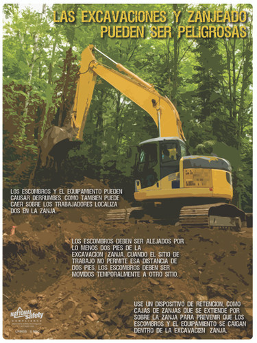 Excavation & Trenching Safety Poster in SPANISH  pic 1