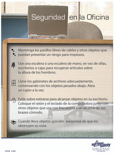 Office Safety Poster in SPANISH  pic 1