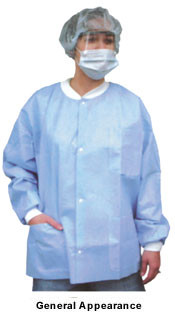 Polypropylene Lab Jacket WHITE w/ 3 Pockets, Snap Fron  pic 2