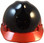 MSA Black Fire V-Gard Hard Hats with Ratchet Suspension - Front View