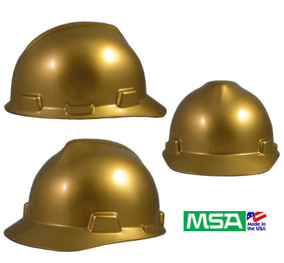 gold hard hat