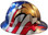 MSA FULL BRIM American Flag with 2 Eagles Hard Hats - Right Side View