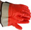 Orange PVC coated gloves foam lining and safety cuffs Pic 1