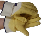 Rubber Palm Coated With Safety Cuff Gloves Pic 1