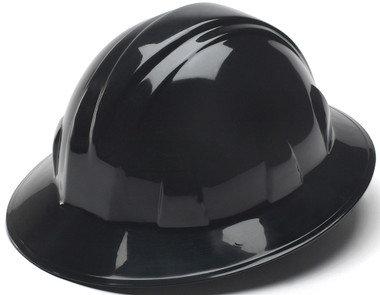 Pyramex 4 Point Full Brim Style with RATCHET Suspension Black - Oblique View
