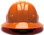 Pyramex 4 Point Full Brim Style with RATCHET Suspension Orange - Back View