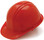 Pyramex 4 Point Cap Style Hard Hats with RATCHET Suspension Red  - Oblique View
