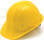 Pyramex 4 Point Cap Style Hard Hats with RATCHET Suspension Yellow - Oblique View