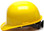 Pyramex 4 Point Cap Style Hard Hats with RATCHET Suspension Yellow - Side View