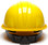 Pyramex 4 Point Cap Style Hard Hats with RATCHET Suspension Yellow - Front View
