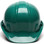 Pyramex 4 Point Cap Style Hard Hats with RATCHET Suspension Green - Front View