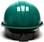 Pyramex 4 Point Cap Style Hard Hats with RATCHET Suspension Green - Back View