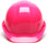 Pyramex 4 Point Cap Style Hard Hats with RATCHET Suspension Hi Viz Pink - Front View
