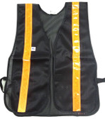 Soft Mesh Black Safety Vests with Orange Stripes pic 2