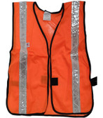 Orange Soft Mesh Safety Vests with 1.5 Inch Silver Stripes Pic 3