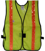 Lime Soft Mesh Safety Vests with 1.5 Inch Orange Stripes Pic 3