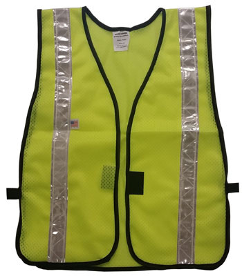 Lime Soft Mesh Safety Vests with 1.5 Inch Silver Stripes Pic 3
