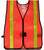 Orange PVC Coated Safety Vests with 1.5 Inch Lime Stripes Pic 3