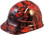 American Camo Orange Cap Style Hydro Dipped Hard Hats  - Oblique View