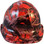 American Camo Orange Cap Style Hydro Dipped Hard Hats  - Front View