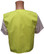 Lime Plain Solid Material Safety Vests with Pockets Back