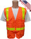 Orange SURVEYOR Safety Vests CLASS 2 with Lime Stripes Front