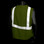 Arc Flame Resistant Lime, Class 2 Sleeveless Vest - Silver Stripes -   Back View in Dark Environments