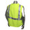 Arc Flame Resistant Lime, Class 2 Sleeveless Vest - Silver Stripes -   Back View in Daylight