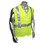 Arc Flame Resistant Lime, Class 2 Sleeveless Vest - Silver Stripes -  Front View in Daylight