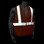 Arc Flame Resistant Orange, Class 2 Sleeveless Vest - Silver Stripes -  Front View in Dark Environments