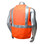Arc Flame Resistant Orange, Class 2 Sleeveless Vest - Silver Stripes -  Back View in Daylight