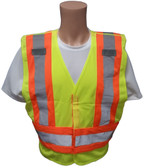 ANSI 207-2006 Public Service Safety Vests ~ Lime with Orange/Silver Stripes 