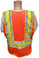 Orange Class II MESH First Responder Safety Vest ~ Lime/Silver Stripes and 5 Point Tear-Away Back