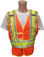 Orange Class II MESH First Responder Safety Vest ~ Lime/Silver Stripes and 5 Point Tear-Away