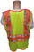 Lime Class II MESH First Responder Safety Vest ~ Orange/Silver Stripes and 5 Point Tear-Away Back