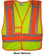 Lime Class II MESH First Responder Safety Vest ~ Orange/Silver Stripes and 5 Point Tear-Away pic 2
