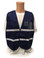 Blue Incident Command Safety Vests, Silver Stripes w/ Clear Pocket Front pic 2