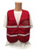 Red Incident Command Safety Vests, Silver Stripes w/ Clear Pocket Front pic 2