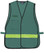 Incident Command Safety Vests GREEN with Silver Stripes Clear Pockets non CERT