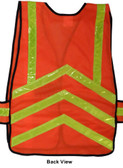 Chevron Safety Vests Orange Mesh with Lime Stripes pic 5