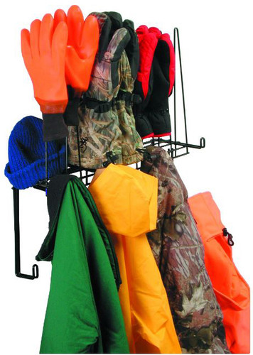 PPE Storage Rack, Holds 4 Hard Hats, 4pr. Gloves, 4 sets of rainwear, Shelf for hats or earmuffs