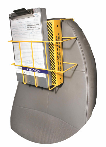MSDS Binder, Yellow Over-the-Seat, 3-Ring Binder, Notebook, Clipboard Rack
