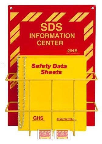 MSDS Right-To-Know Center, English - Includes MSDS sign, 1.5 inch binder, and wire rack 
