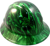 Venom Snake Green Hydro Dipped Hard Hats Full Brim Style