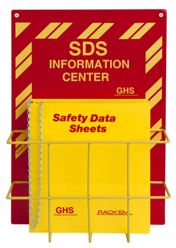 MSDS Right-To-Know Center, English - Includes MSDS sign, 3 inch binder, and wire rack 