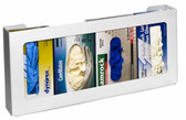 4-Box Horizontal Plastic Box Glove Dispenser, WHITE HEAVY-DUTY PLASTIC