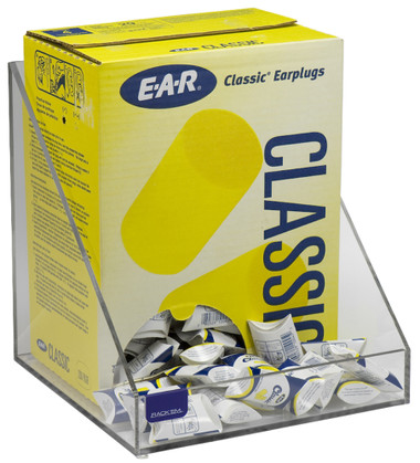 200-Pair (1-Box) Foam Ear Plug Tray, CLEAR PLASTIC