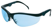 Crews Klondike Plus Safety Glasses ~ Black Frame, Ratchet Temple ~ Light Blue Lens