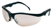 Crews Klondike Plus Safety Glasses ~ Black Frame, Ratchet Temple ~ Indoor/Outdoor Mirror Anti-Fog Lens