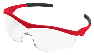 Crews Storm Safety Glasses ~ Red Frame and Clear Lans